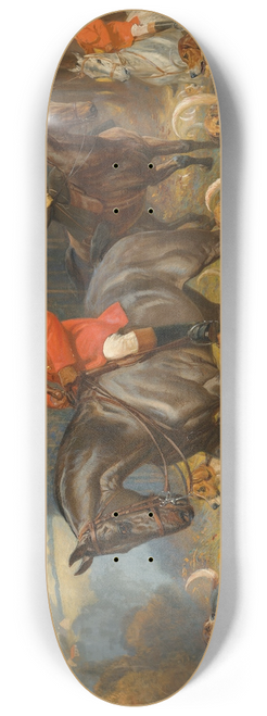 John Charlton - Mr and Mrs Lewis Priestman on hunters with the Braes of Derwent hunt, in a landscape 8.25 inch art skate deck