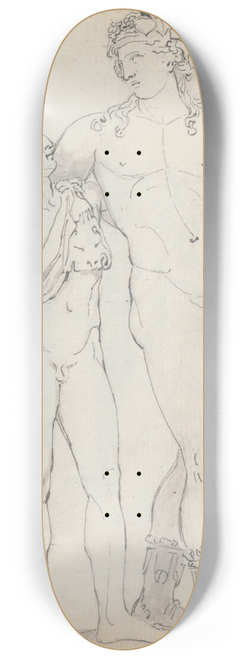 John Flaxman - Bacchus Standing, Leaning on a Faun 8.25 inch art skate deck