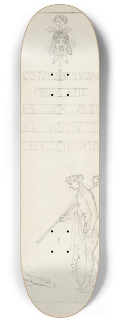 John Flaxman - Sketch for the Title-Page of an Edition of Aeschylus 8.25 inch art skate deck