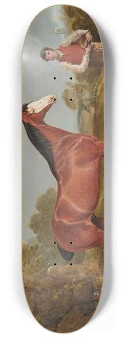 John Frederick Herring Snr. - The racehorse Whiteface with groom J. Gilham 8.25 inch art skate deck