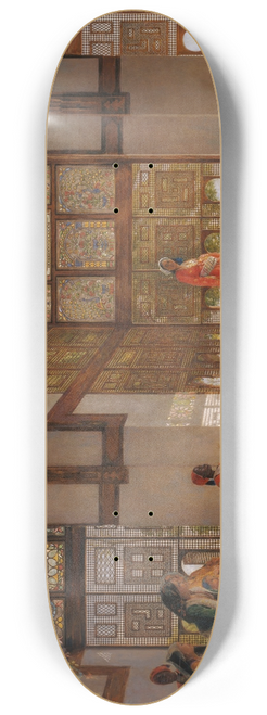 John Frederick Lewis - A Lady Receiving Visitors (The Reception) 8.25 inch art skate deck