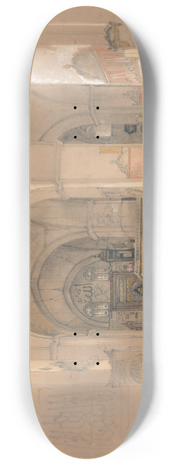 John Frederick Lewis - Interior of the Great Mosque, (Ulucami) Bursa, Turkey 8.25 inch art skate deck