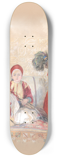John Frederick Lewis - Iskander Bey and his Servant 8.25 inch art skate deck