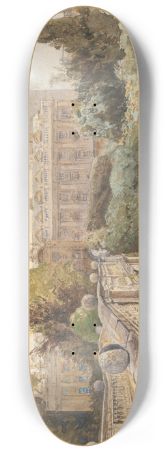 John Fulleylove - Clare College and Bridge over the Cam with Kings College in the background 8.25 inch art skate deck