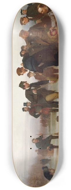 John George Brown - Curling;a Scottish Game, at Central Park 8.25 inch art skate deck