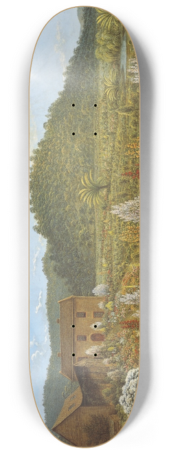 John Glover - A view of the artists house and garden, in Mills Plains, Van Diemens Land 8.25 inch art skate deck