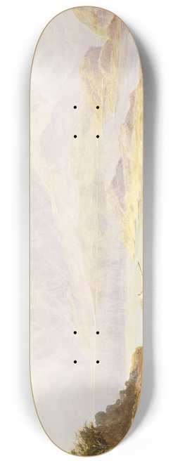 John Gully - L Manipori [sic] upper end with rocky islets Evening 8.25 inch art skate deck
