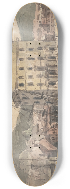 John Henderson - Weymouth: with figures, shipping and view of the Custon House 8.25 inch art skate deck