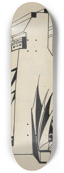 John Henry Bradley Storrs - Study for a MetalSculpture 8.25 inch art skate deck