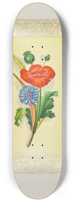 John Henry Ingram - Poppy and Cornflower 8.25 inch art skate deck