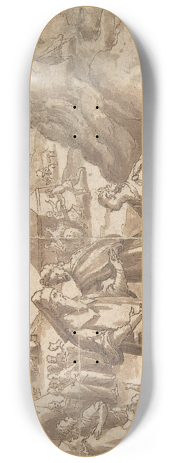 Adam van Noort - Aaron and Nadab Taking Leave of Elisheba, with the Israelites Camped before Mount Sinai and Moses Ascending the Mountain. 8.25 inch art skate deck