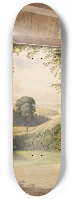 John Kinder - Auckland, from the Verandah of Mr Reader Woods Cottage 8.25 inch art skate deck
