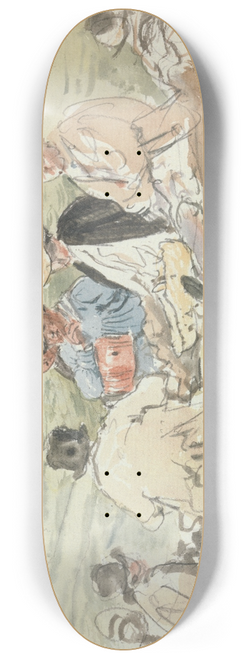 John Linnell - Mowers in the Field in Porchester Terrace, Bayswater, June 9, 1830 8.25 inch art skate deck