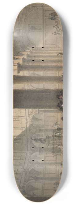 John Preston Neale - The Quadrangle of the Royal Exchange 8.25 inch art skate deck