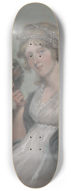 John Raphael Smith - Woman Holding a Mask 8.25 inch art skate deck