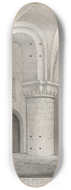 John Thomas Smith - Northeast View of the Back of the Original Altar of St. Barts the Great 8.25 inch art skate deck