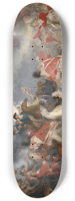 John Trumbull - The Death of General Mercer at the Battle of Princeton, 3 January 1777 8.25 inch art skate deck