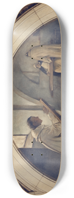 John White Alexander - Manuscript Book mural in Evolution of the Book series 8.25 inch art skate deck