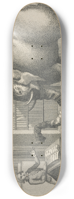 John Wootton - Fable X. The Elephant and the Bookseller 8.25 inch art skate deck