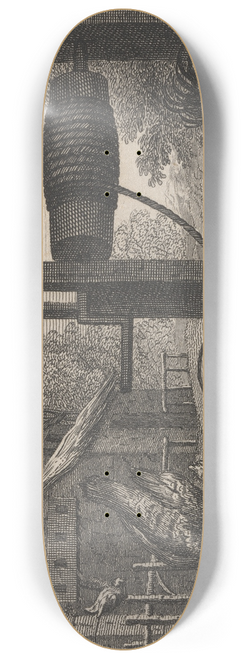 John Wootton - Fable XX. The Old Hen and the Cock 8.25 inch art skate deck