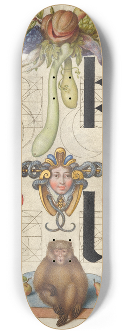 Joris Hoefnagel - Guide for Constructing the Letters k and l 8.25 inch art skate deck