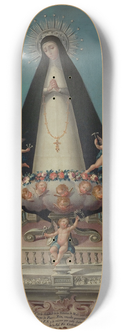 Jos Campeche y Jordn - Virgin of Solitude, from the Mnimos de la Victoria Convent 8.25 inch art skate deck