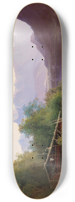 Josef Schwemminger - View over Lake Zell to the Steinernes Meer with Prielau Castle in the background 8.25 inch art skate deck