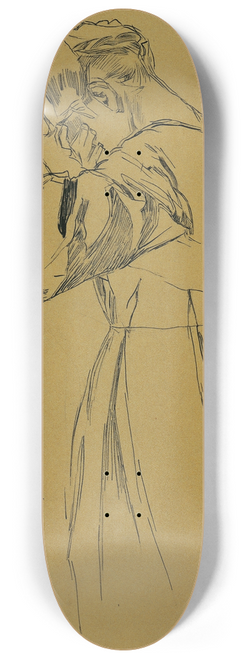 Josef Wawra - Knieende weibliche Figur 8.25 inch art skate deck