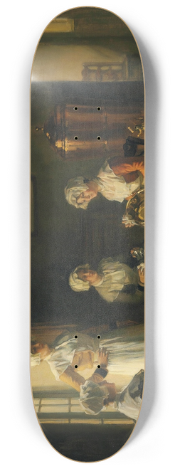Joseph Bail - An Interior with Women Polishing Brass 8.25 inch art skate deck