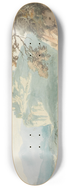 Joseph Barber - Castle and Figures in a Landscape 8.25 inch art skate deck