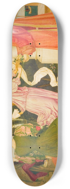 Joseph Edward Southall - Beauty Receiving the White Rose from her Father 8.25 inch art skate deck