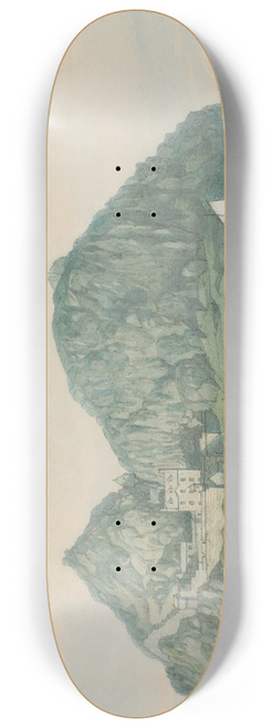 Joseph Farington - Dumbarton Rock from the South 8.25 inch art skate deck