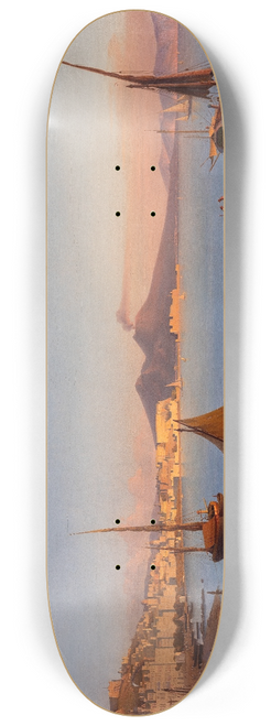 Joseph Magnus Stck - View of Naples with Vesuvius in the Background 8.25 inch art skate deck