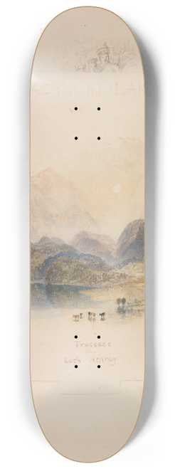 Joseph Mallord William Turner - Design for an Illustration for Walter Scotts Lady of the Lake, Loch Achray 8.25 inch art skate deck