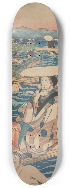 And Hiroshige - Fording a Broad River 8.25 inch art skate deck