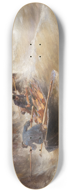 Joseph Wopfner - Gefhrliche Anlandung der Holzfischer am Bodensee 8.25 inch art skate deck