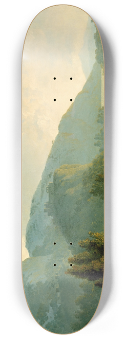 Joseph Wright of Derby - Italian Landscape with Mountains and a River 8.25 inch art skate deck