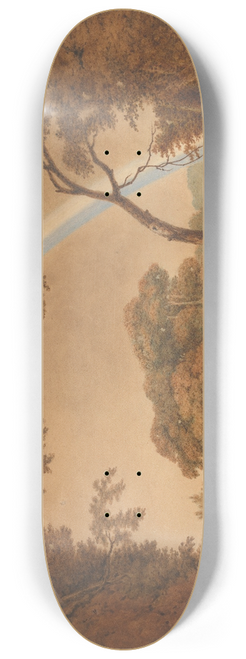 Joseph Wright of Derby - Landscape with Rainbow, View near Chesterfield 8.25 inch art skate deck