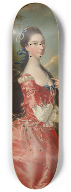 Joseph Wright of Derby - Portrait of Miss Ann Carver before a landscape 8.25 inch art skate deck