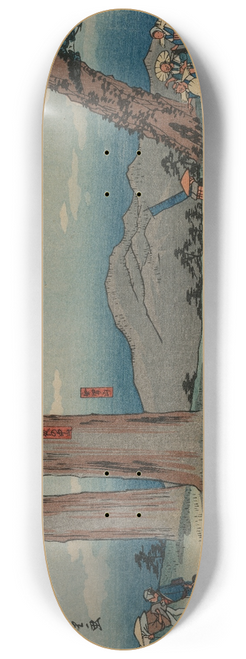 And Hiroshige - Nissaka: The Night-Weeping Stone at Sayo no Nakayama, from the series The Fifty-Three Stations of the Tkaid 8.25 inch art skate deck