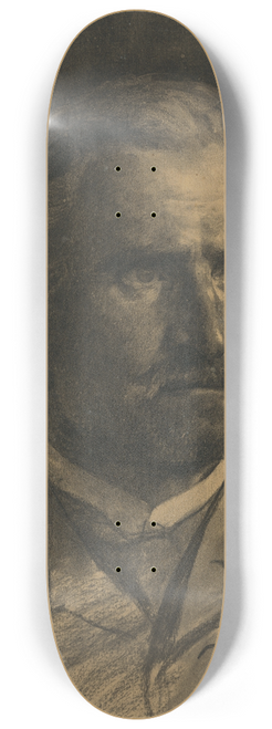 Jozef Hanula - Study of a mans head with a beard and mustache 8.25 inch art skate deck