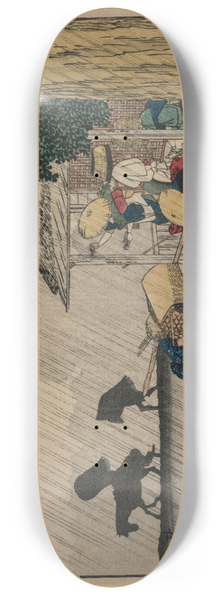 And Hiroshige - Suhara, from the series Sixty-Nine Stations of the Kisokaido 8.25 inch art skate deck