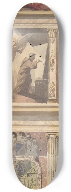Jules-Edmond-Charles Lachaise - Design for a Bay of a Side Wall, Chteau de Bhourt 8.25 inch art skate deck