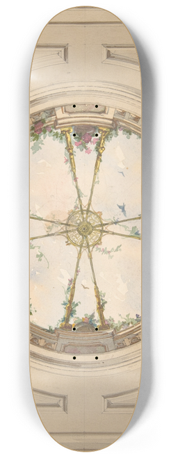 Jules-Edmond-Charles Lachaise - Design for a ceiling painted with clouds and trellis work 8.25 inch art skate deck