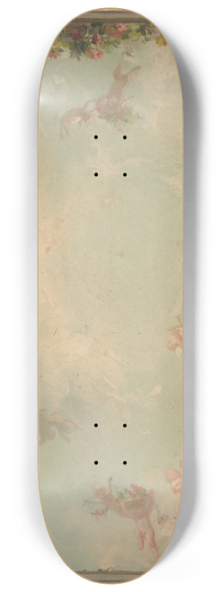 Jules-Edmond-Charles Lachaise - Design for a ceiling painted with putti in clouds with roses 8.25 inch art skate deck