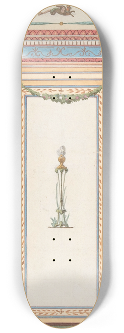 Jules-Edmond-Charles Lachaise - Design for Wall Paneling and Ceiling in Pompeiian Style, The Deepdene, Dorking, Surrey 8.25 inch art skate deck
