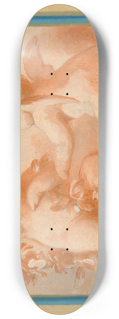 Jules-Edmond-Charles Lachaise - Two putti on clouds 8.25 inch art skate deck