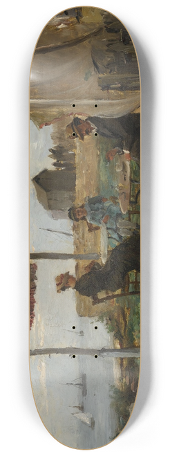 Julian Gustave Gagliardini - A picnic by the shore 8.25 inch art skate deck