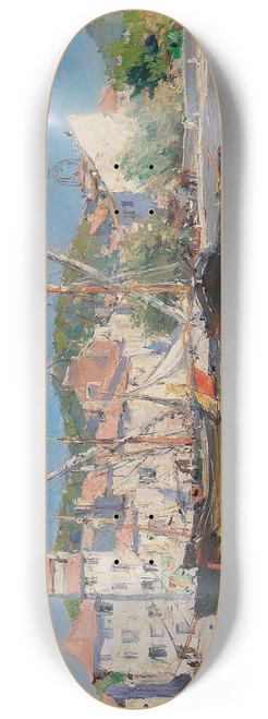 Julien Gustave Gagliardini - The Harbour of Cassis at the Cte dAzur 8.25 inch art skate deck