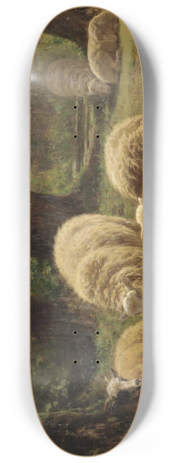 Juliette Peyrol-Bonheur - Sheep Grazing In A Wooded Clearing 8.25 inch art skate deck